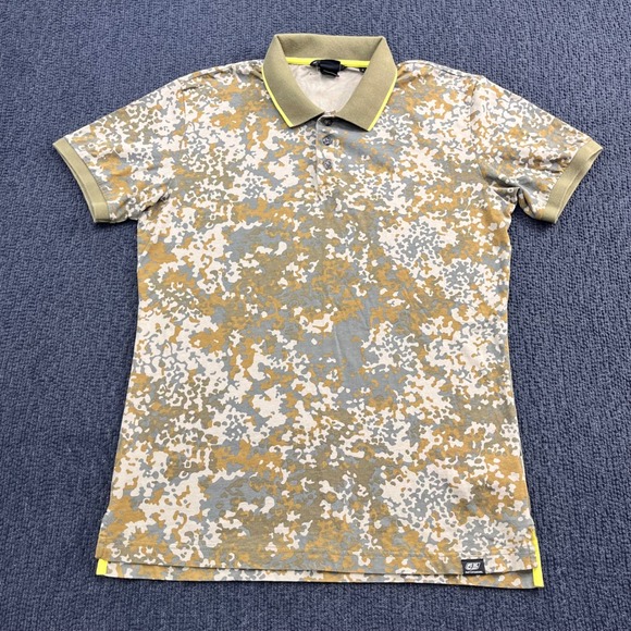FiftyFiveDSL Other - FiftyFiveDSL Diesel Mens Camo Polo Shirt Green Tan Flecktarn Print Size L